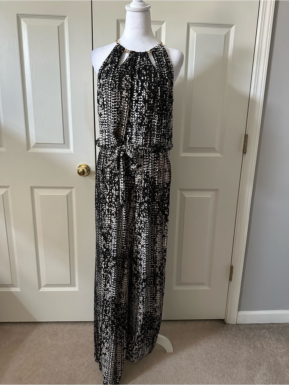 Thalia Sodi Printed Halter Jumpsuit, medium
